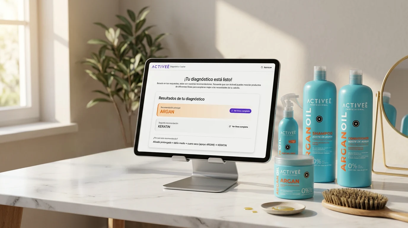 Activee — iPad con productos capilares